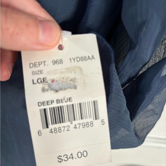 BIYAYCDA Women’s Blouse Navy NWT size L - Picture 5 of 5